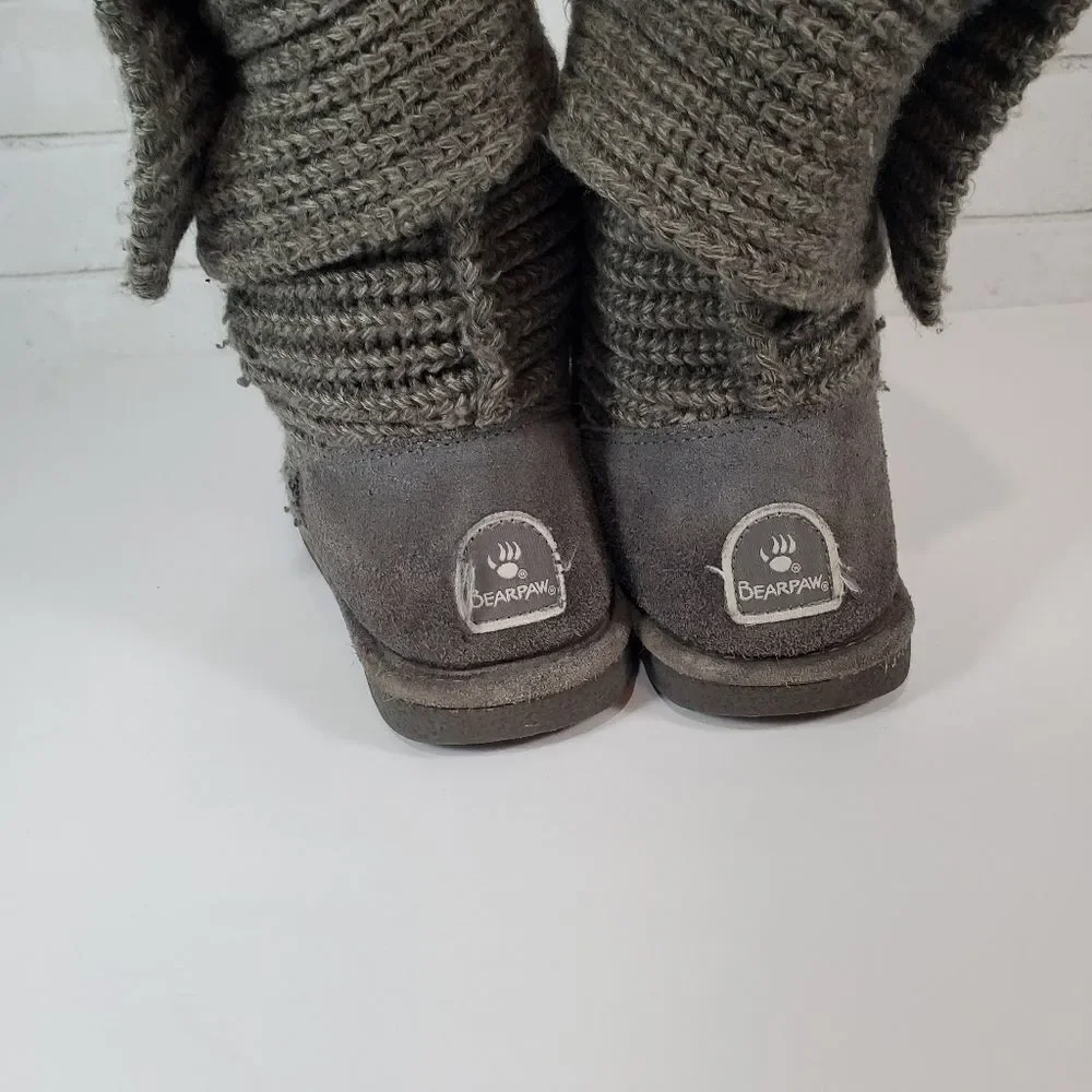 BearPaw gray sweater boots